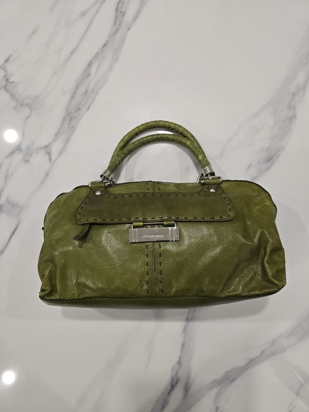 Charles David Olive Green Leather Satchel